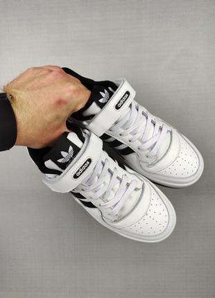 Кроссовки adidas forum low white&amp;black4 фото