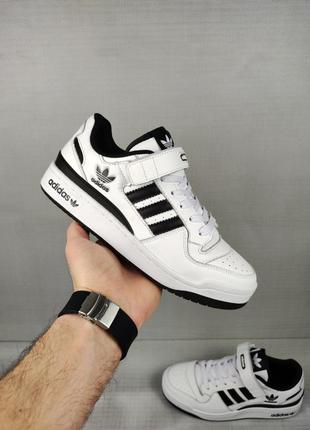 Кроссовки adidas forum low white&amp;black3 фото