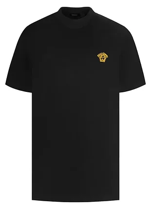 Оригинальная футболка versace embroidered gold medusa cotton t-shirt