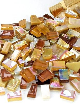 Набір шматочків мозаїки скло неправильної форми 250 г кольор коричневий мікс