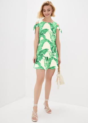 Платье "мальта" (белый+зеленый)3 фото