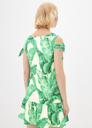 Платье "мальта" (белый+зеленый)4 фото