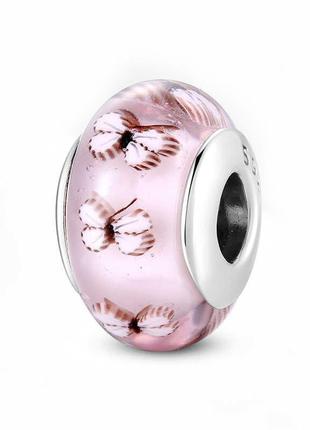 Серебряный шарм (подвеска) для браслета пандора    "бабочки"