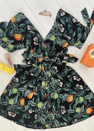 Сукня літня сарафан з квітковим принтом лимони апельсини asos h&m zara
