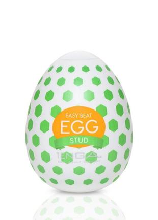 Мастурбатор-яйце tenga egg stud із шипами для яскравих оргазмів, еластичний матеріал, компактний розмір, ідеальний для подорожей