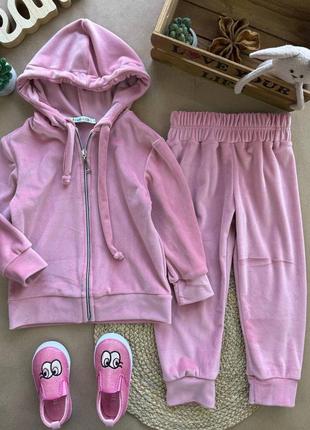 Костюм велюр в 3 кольорах на дівчаток