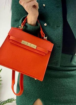 Сумка кораллловая оранжевая женская