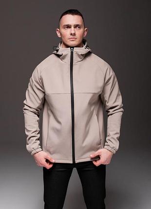 🥼 бежева куртка soft shell на флісі