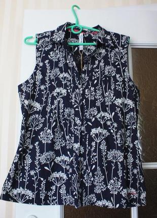 Котонова літня блуза безрукавка сорочка weird fish