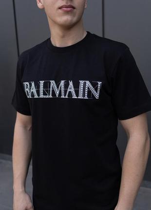 Футболка біла balmain для чоловік з надписом преміум-якості, чоловічий одяг літній світлий балмеін5 фото