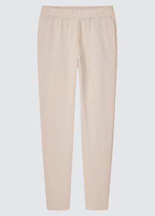 Бежевые флисовые брюки uniqlo, xs