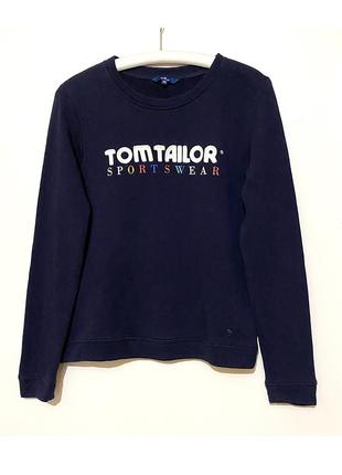Xs-s-m-l tom tailor натуральный свитшот хлопок двунить синий женский рукав