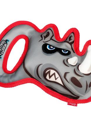 Игрушка для больших собак носорог с пищалкой gigwi mighty challenge, износостойкий текстиль, м, 25 см2 фото