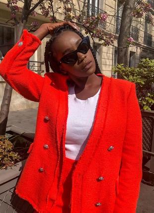 Твідовий піджак zara. блейзер з дуже красивими ґудзиками 💎