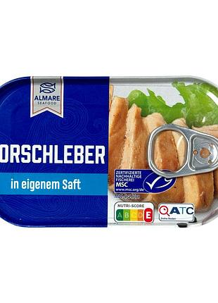 Печень трески almare в собственном соку e dorschleber in eigenem saft, 121 г