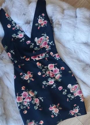 Платье коктельное/вечернее, цветочный принт, stradivarius