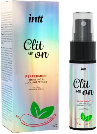 Возбуждающий спрей для клитора intt clit me on peppermint cooling effect 12 мл, охлаждающий эффект