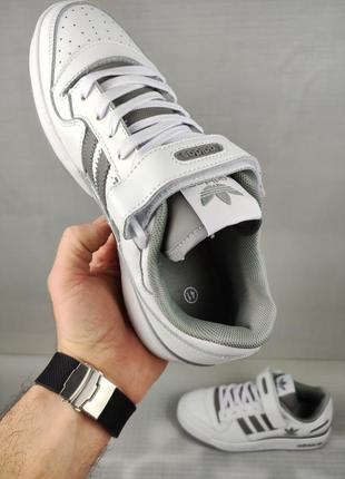 Кроссовки adidas forum low white&amp;gray10 фото