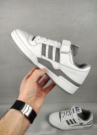 Кроссовки adidas forum low white&amp;gray7 фото