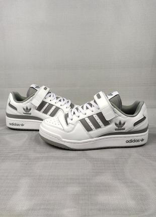 Кроссовки adidas forum low white&amp;gray3 фото