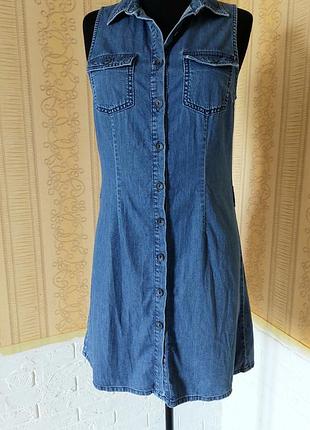 Женское платье -халат джинсовый