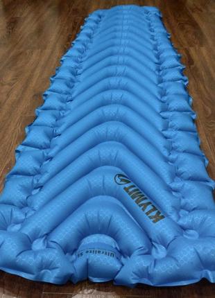 Надувной коврик klymit static v голубой туристический надувной каремат матрас для кемпинга6 фото