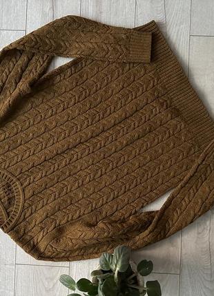 Рижий плетений светр/гарний светр унісекс3 фото