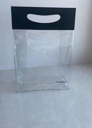 Chanel прозрачный винилакрил, tote bag, косметичка