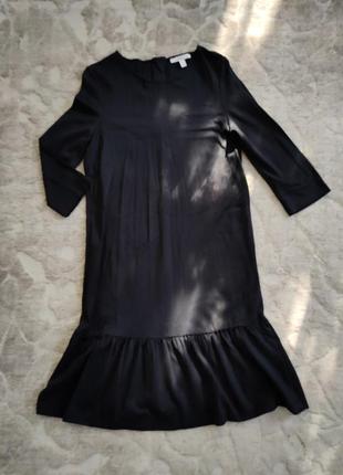 Хлопковое черное трикотажное платье