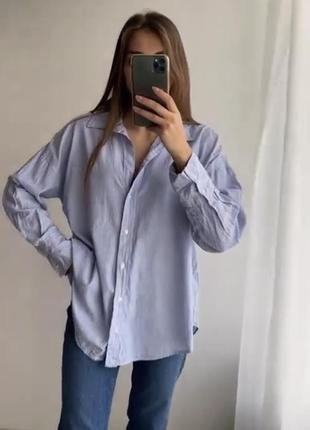 Сорочка котонова в полоску від zara, р.м