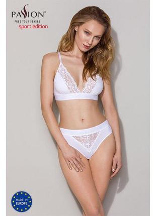 Трусики з широкою гумкою і мереживом passion ps001 panties s, white3 фото