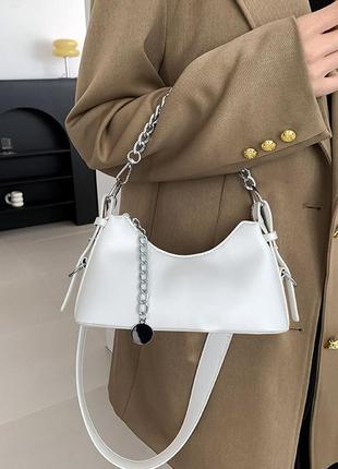 Женская сумка 2121 кросс-боди белая4 фото