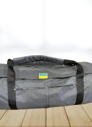 Сумка-баул 120л oxford серая с защитным клапаном и кодовым замком