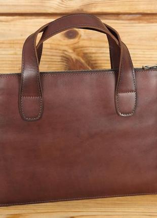 Кожаный чехол для macbook дизайн №43, натуральная кожа итальянский краст, цвет коричневый оттенок вишня