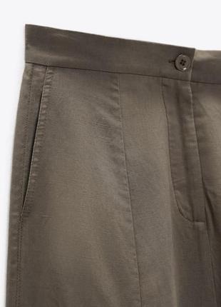 Длинная юбка zara р m/38/10 из смесовой льняной ткани.10 фото
