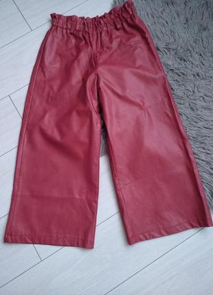Кюлоты брюки палаццо эко кожа made in italy1 фото