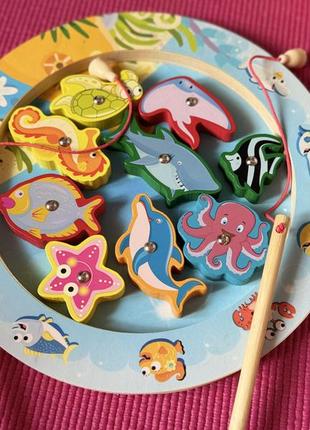 Развивающая деревянная игрушка рыбалка