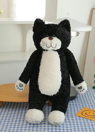 Мягкая плюшевая игрушка подушка антистресс кот муркот 70см черный