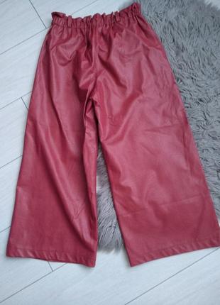 Кюлоты брюки палаццо эко кожа made in italy2 фото