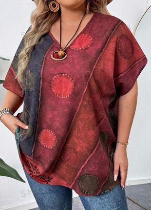 Блуза в принт 3xl shein батал