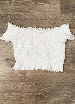 Белый топ резинка h&m