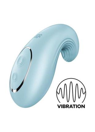Вібратор satisfyer dipping delight light blue, 2 мотори, гнучкий кінчик