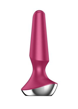 Анальна смарт-вібропробка satisfyer plug-ilicious 2 berry з 12 режимами вібрації, водонепроникна, керування через додаток, два