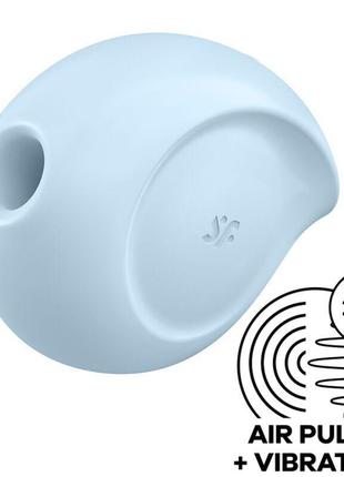Вакуумний кліторальний стимулятор із вібрацією satisfyer sugar rush blue