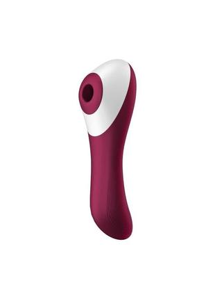 Вакуумний стимулятор із вібрацією satisfyer dual crush wine red - 11 рівнів вакууму, 10 режимів вібрації, водонепроникний, для