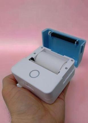 Портативний термопринтер "portable mini printer" (блакитний)2 фото