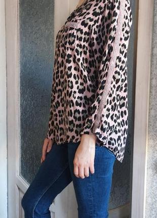 Sarah блуза леопардовий принт італія віскоза сорочка топ3 фото