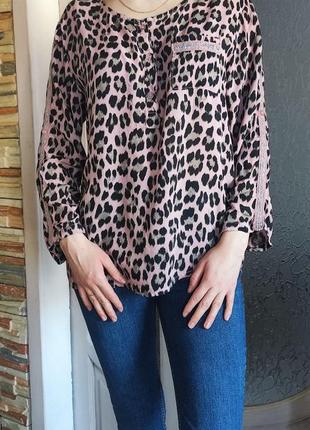 Sarah блуза леопардовий принт італія віскоза сорочка топ4 фото