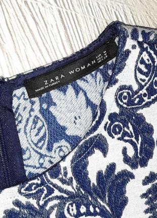 💝2+1=4 стильная белая блуза пейсли с баской zara, размер s - m6 фото