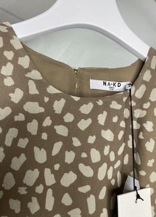 Мини-платье с объемной юбкой, принт бренда na-kd6 фото